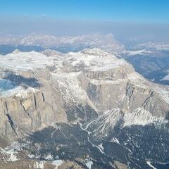 Flugwegposition um 15:08:32: Aufgenommen in der Nähe von 38031 Campitello di Fassa, Autonome Provinz Trient, Italien in 3621 Meter